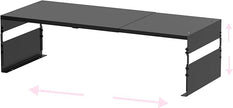 Adjustable Metal Bedside Shelf – Stackable Shelf for Bedroom, Living Room, Office, Space-Saving Storage Organizer, Easy Assembly，Sleek Matches Any Decor(1PACK/Black)