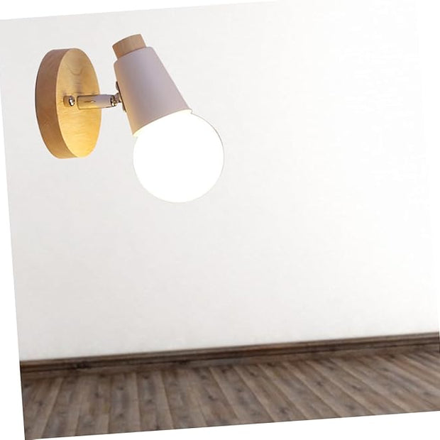 Operitacx Minimalist Solid Wood Wall Lamp Modern Decorative Lighting for Room Bedroom Bathroom Study and Hallway Space Saving Wall Light No Bulb Included