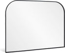 Modern Large Wall Mirror, Modern Mantel Minimalist Home Decor, Brushed Black Metal Framed Arched Mirror for Living Room, Bedroom, Fireplace, Mantle, Entryway, Bathroom, 36