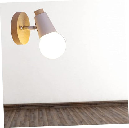 Angoily Minimalist Wall Lamp E27 Wall Sconce for Bedroom and Hallway Modern Solid Wood Design No Bulb Included for Home Decor