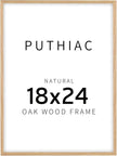 puthiac 18x24 Solid Oak Wood Picture Frame, 18 x 24 Poster Frames for Wall, Vertical or Horizontal, Plexi Front, 1 Pack, Natural Oak