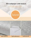 MelunMer Grey Peel and Stick Wallpaper 118In L 15.7In W Self Adhesive Removable Wallpaper for Bathroom/Bedroom Modern Contact Paper Silk Textured Silver Contact Paper for Cabinets Shelf Waterproof