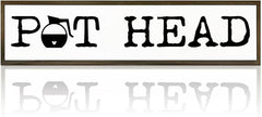 Coffee Decor Sign, Country Farmhouse Wooden Hanging Signs, Coffees Lover Home Decor, Kitchen Decors for Tabletop Shelf, Coffee Station Decors, Pot Head Sign, 17.8x4x1.2 inches