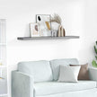 Grey Floating Wall Shelf with Honeycomb Design, MDF and Metal Construction, 47.2x9.3x1.5 Inches, Modern Wall Mounted Storage for Decor and Books, Durable and Space-Saving,