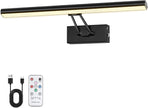Picture Light, 16 inches Art Light, Picture Light Battery Operated,3CCT Picture Lights for Wall,Battery Operated Wall Lights,Gallery Light for Wall,Photo,Library (Matt Black)