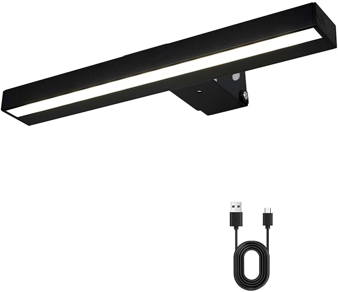 Picture Light, Rechargeable Picture Light for Paintings, Wireless Picture Frame Light, 3 Lighting, 12Inch Battery Operated Art Light for Display, Picture-Black