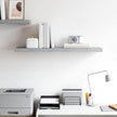 Gray Honeycomb MDF Floating Wall Shelf 35.4 Inches Long with Metal Mounting Hardware for Modern Home Storage and Display