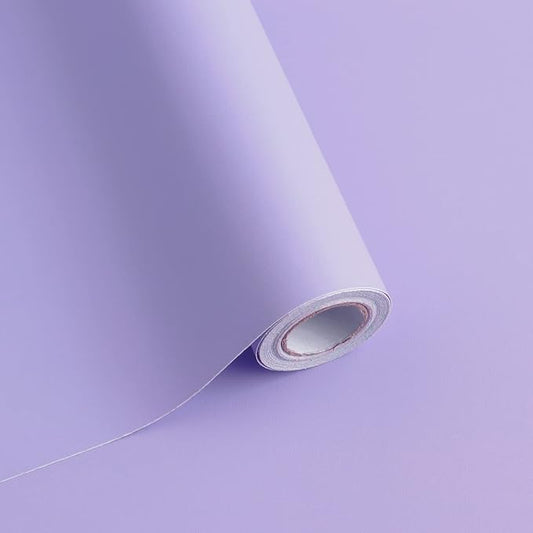 197"x17.7" Purple Peel and Stick Wallpaper Solid Color Wall Paper Contact Paper Self-Adhesive Removable Wallpaper for Wall Cabinet Covering Vinyl Rolls