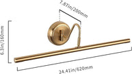 JOOSENLUX Dimmable Led Picture Lights 24.4'' Brass Golden-Like Hard-Wired Display Lighting for Paintings with Swing Arm Wall Mount Brief Metal Artwork Hallway Sconce Lamps 14W Warm White 3000K