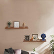 AZSKY Floating Nursery Book Shelves Light Fair Pale Walnut Rustic Picture Photo Ledge Shelves Wall Mounted Wooden Display Shelf for Bathroom Bedroom Kitchen 24 Inch Wall Shelves a Set of 2