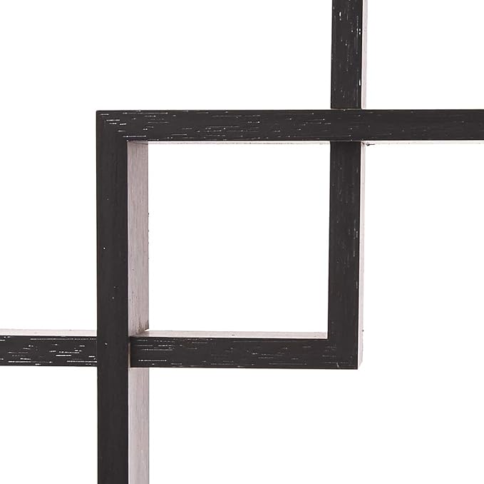 Greenco 4 Cube Intersecting, Easy-to-Assemble Floating Wall Mount Shelves for Bedrooms and Living Rooms - Walls Shelving for Living Room - Wall Mounted Shelves - Espresso Finish