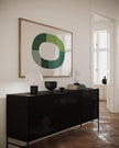 Nationcog Modern Green Mid Century Wall Art, Minimalist Geometric Poster, Contemporary Abstract Home Decor, Beige Aesthetic Artwork, Unique Gift for Home (Unframed) (12x18)