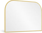 Modern Large Wall Mirror, Modern Mantel Minimalist Home Decor, Brushed Gold Metal Framed Arched Mirror for Living Room, Bedroom, Fireplace, Mantle, Entryway, Bathroom, 36