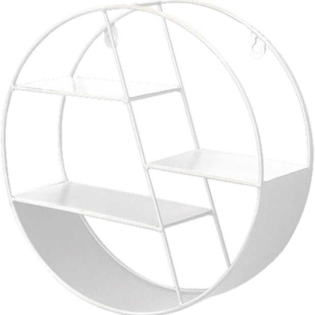 Round Wall Shelf - Circular Wall Shelf | Round Floating Shelves | Wall-Mounted Storage Rack | Floating Shelves Metal Shelf Decoration for Bedroom Living Room Bathroom Kitchen Office