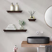 AHDECOR Modern Storage Floating Shelves, Perfect for Enhancing Decor and Organization in Any Room, Espresso Brown, Set of 3