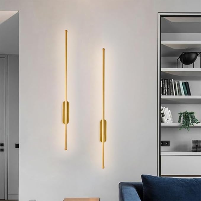 LED Hardwired Wall Sconce, Minimalist Linear Indoor Wall Light Fixture for Bedroom, Living Room, Hallway - 3000K, 60cm