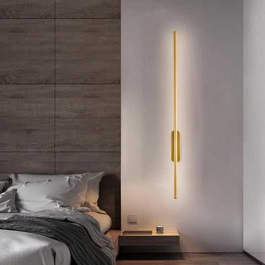 LED Hardwired Wall Sconce - Minimalist Linear Wall Light Fixture for Bedroom, Living Room & Hallway (120cm, 3 Color Modes)