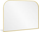 Modern Large Wall Mirror, Modern Mantel Minimalist Home Decor, Brushed Gold Metal Framed Arched Mirror for Living Room, Bedroom, Fireplace, Mantle, Entryway, Bathroom, 36