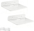 Small Floating Shelves Acrylic Wall Shelf 2 Pack Hanging Shelves for Bedroom, Gaming Room, Living Room, Bathroom, Office with Cable Clips (White)