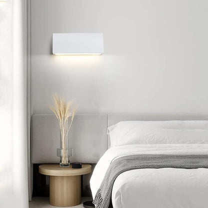 LED Rectangle Wall Light Modern Wall Sconce Lamp, Minimalist Wall Sconces Indoor Lighting Fixtures for Living Room Bedroom Bedside, 4000K Natural White Wall Wash Lights