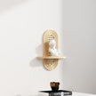 Wooden Arched Floating Shelf - Boho Decor Wall-Mouted Shelves Book Display Rattan Shelf for Bedroom Living Room Bathroom Nursery Home Office 14.5