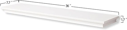 AHDECOR White Floating Shelves Wall Mounted, Deeper Wall Storage Shelf for Home Décor, Super Sturdy, Easy to Install, 36” Wide, 7.75” Deep