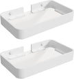 Z metnal Small Glass Bathroom Shelves, White Floating Wall Shelf, Mini Wall Mounted (White Clear Glass, 8 inch/20cm)