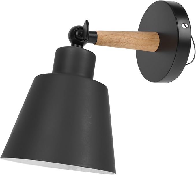 jojofuny Nordic Modern Bedroom Wall Light Black Hanging Lamp Simple Chic Corridor Bedside Wall Sconce for Living Room Balcony and Hallway Lighting Stylish Minimalist Decor
