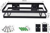 Hoshen Kitchen Hanging Buckle Spice Rack, Wrought Iron Coating Storage Rack, Wall-Mounted Spice Bottle Jam Storage Rack, Bathroom Storage Rack，1 Piece ，Black，35CM