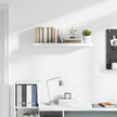 High Gloss White Honeycomb MDF Floating Wall Shelf with Metal Support, 4-Piece Set for Modern Home and Office Display, Minimalist Design with Strong Load Capacity and Easy