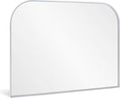 Modern Large Wall Mirror, Modern Mantel Minimalist Home Decor, Brushed Silver Metal Framed Arched Mirror for Living Room, Bedroom, Fireplace, Mantle, Entryway, Bathroom, 36