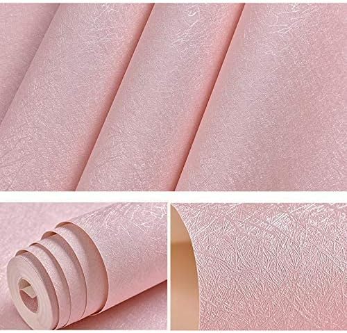 Cohoo Home Silk Pink Wallpaper Peel and Stick Contact Paper Pink Textured Silk Wallpaper for Bedroom Self Adhesive Removable Wall Sticky Paper Girls Room Drawer Liner Waterproof 15.7inW 118inL