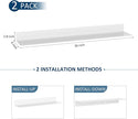 36 Inches Acrylic Wall Shelves 2 Pack, Floating Shelf for Wall Mounting, Acrylic Display Ledges for Funko Pop Figures, Home Décor, Living Room, Gaming Room, Plants(36 inch, White)
