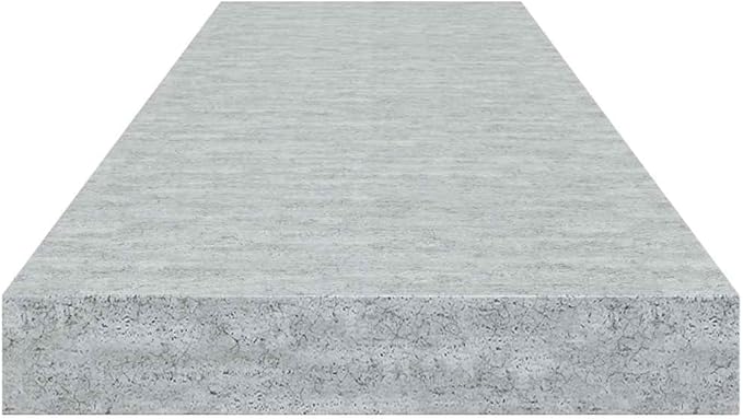 Concrete Grey Honeycomb MDF Floating Wall Shelf Set of 4 with Metal Frame for Living Room Office Storage and Display