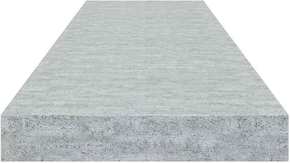 Concrete Grey Honeycomb MDF Floating Wall Shelf Set of 4 with Metal Frame for Living Room Office Storage and Display