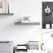 Grey Honeycomb MDF Floating Wall Shelf with Metal Frame, 19.7 x 9.1 x 1.5 Inches, Modern Space-Saving Display Shelf for Home Decor and Organization