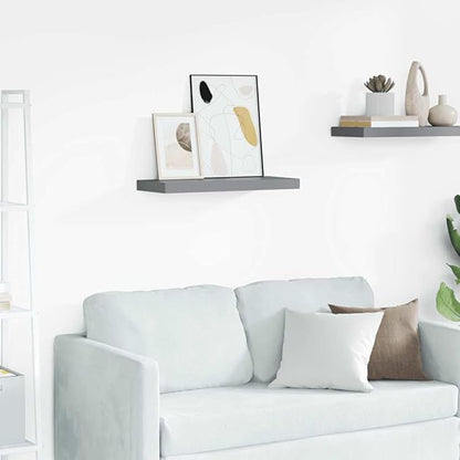 Grey Honeycomb MDF Metal Frame Medium Wall Shelf, Modern Floating Design for Living Room Bedroom Office, Durable Engineered Wood Storage Display