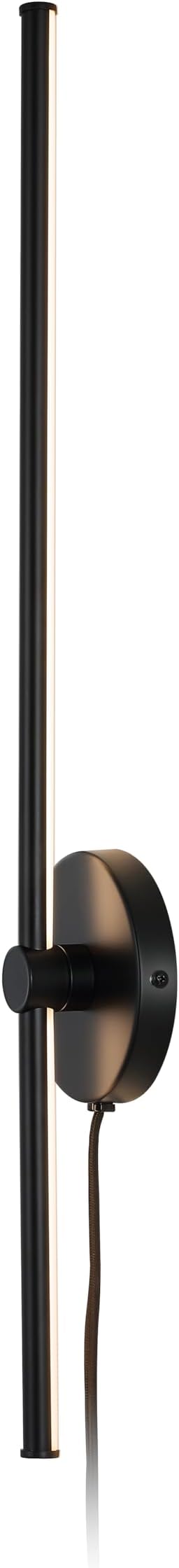 JONATHAN Y 27.25" Black Modern Integrated LED Wall Sconce, Minimalist Plug-in Adjustable Bar Lamp for Bedroom Living Room, Dimmable Iron Metal Wall Light, 3000K JYL7136A