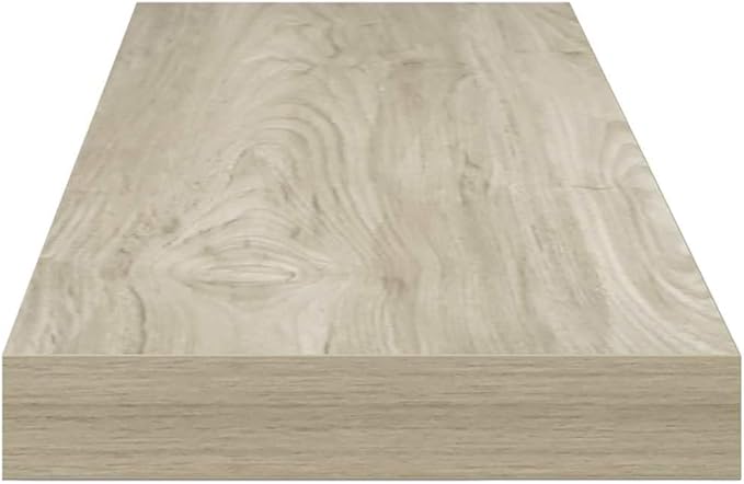Floating Wall Shelf Set of 2 Oak Honeycomb MDF Metal 31.5 x 9.3 x 1.5 Inch Modern Display Storage for Home Office Decor