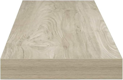 Floating Wall Shelf Set of 2 Oak Honeycomb MDF Metal 31.5 x 9.3 x 1.5 Inch Modern Display Storage for Home Office Decor