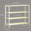 Shoe Rack Organizer 5 Tier Metal Organizer Shelf with Industrial MDF Board and Layer Fabric for Entryway Closet Bedroom Living Room Garage (White, 4 Tier)