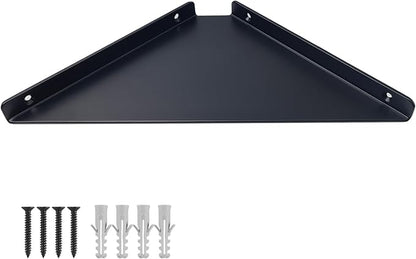 3.0mm Aluminum Alloy Corner Shelf Wall Mounted, for Bathrooms,Offices, Bedrooms,Kitchens,Dorm Rooms and Living Rooms (Black, 8 inch Corner Shelf)