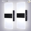Lightess Modern Wall Sconces Set of Two Indoor LED Wall Mounted Lamp Hardwired Wall Lamp 12W for Bedroom Living Room Hallway, Cool White