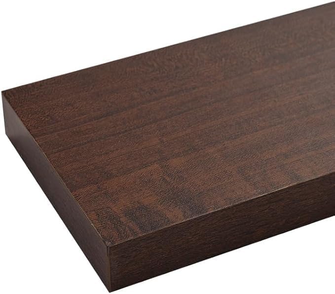 Floating Shelves for Wall, Bathroom Shelves Over Toilet, Wall Shelves & Book Shelf for Room, Hanging Shelf, Modern Wooden Mounted Floating Shelves, 24x7x1.5 in (Walnut-Like, Set of 2)
