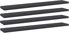 Set of 4 Wall Mounted Floating Shelves, 23.6 Inch Engineered Wood Decorative Wall Storage Ledges for Living Room, Bedroom, Kitchen, Grey Matte Finish