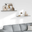 Concrete Grey Honeycomb Floating Wall Shelf Set of 2, Modern MDF and Metal Wall-Mounted Shelves 35.4 Inch for Display and Storage