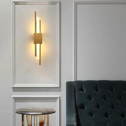 LED Linear Wall Sconce Lighting Modern Wall Lamp Indoor Wall Wash Light 10W 3 Color Mode Wall Mounted Lamps Hardwired Vanity Sconces for Living Room Bedroom Hallway (Color : Gold, Size : Le