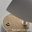 White Wall Lights for Bedroom,Modern Wood Wall Sconces Hardwired with 350°Rotation Metal Shade,E26 Wall Lamp with Switch for Living Room,Nightstand,Dining Room,Hallway,Corner,Stairway,Wall Decor