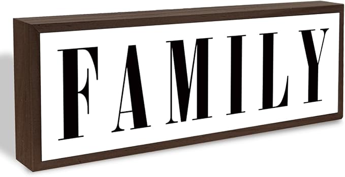 Family Sign, Decorative Framed Wooden Box Sign, Modern Farmhouse Home Decor, Living Room Decors, Kitchen Decor Art, Shelf Counter Tabletop Decoration, Housewarming Gift