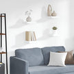White Honeycomb MDF Floating Wall Shelf Set of 4 with Invisible Mounting, Metal Brackets, Modern Matte Finish for Home Decor and Storage